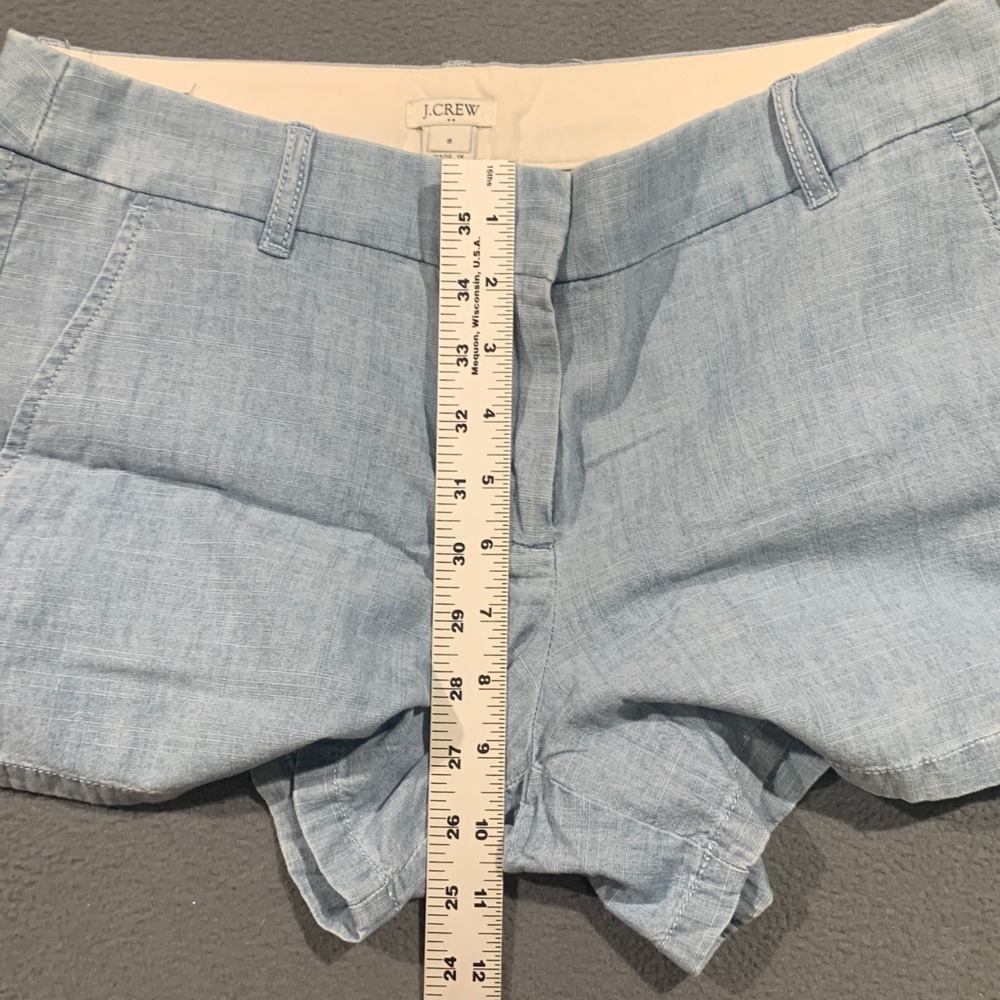J.Crew Womens Light Blue Cotton Chambray Shorts Size 8 Nautical Clean Girl Beach - Picture 6 of 8
